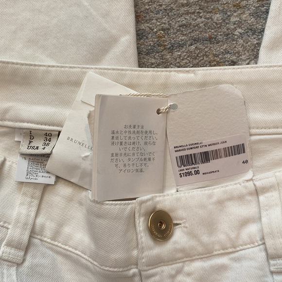 NWT Brunello Cucinelli white pant size 4 - Picture 6 of 6